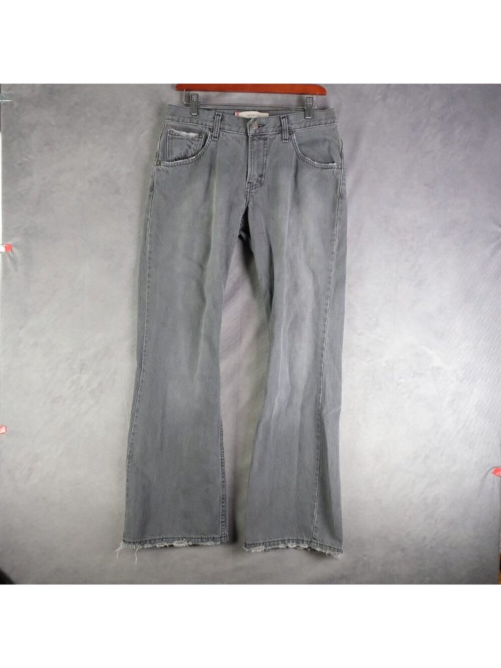 Levis Jeans Mens 32 Gray Low Rise Flare Vintage Distressed Cotton